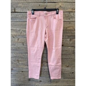 Jessica Simpson Rolled Crop Skinny Women's Mid Rise Stretch Pink Jeans Size 8/29